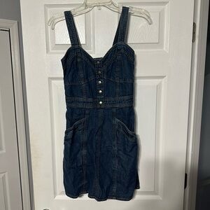 Japna Dark Blue Denim Mini Dress